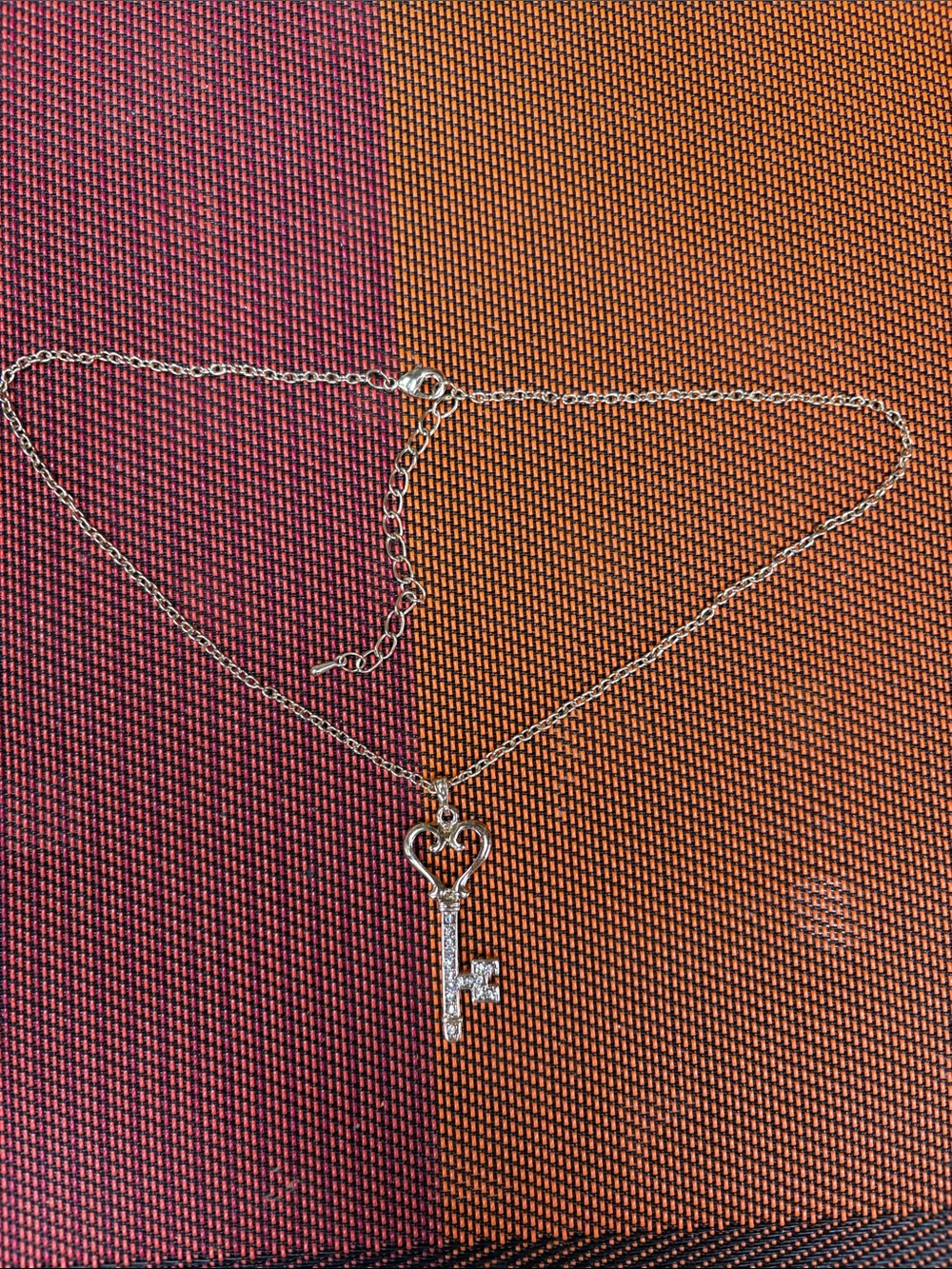 Soft Gold-tone Key Heart Pendant Necklace